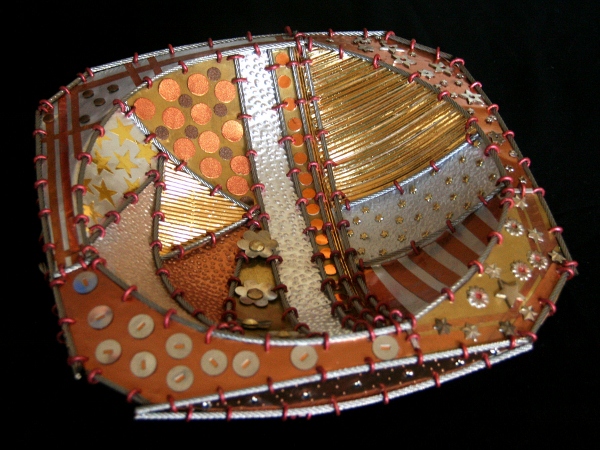 Square bowl, heavily decorated